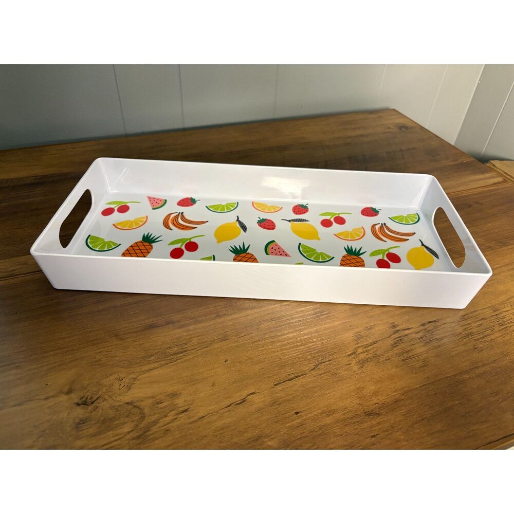 HD Designs Outdoors Skinny Rectangle Serving Tray with Handles